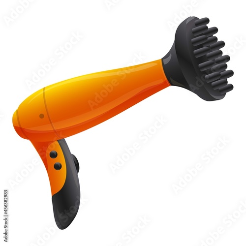 Blow hair dryer icon cartoon vector. Beauty hairdryer