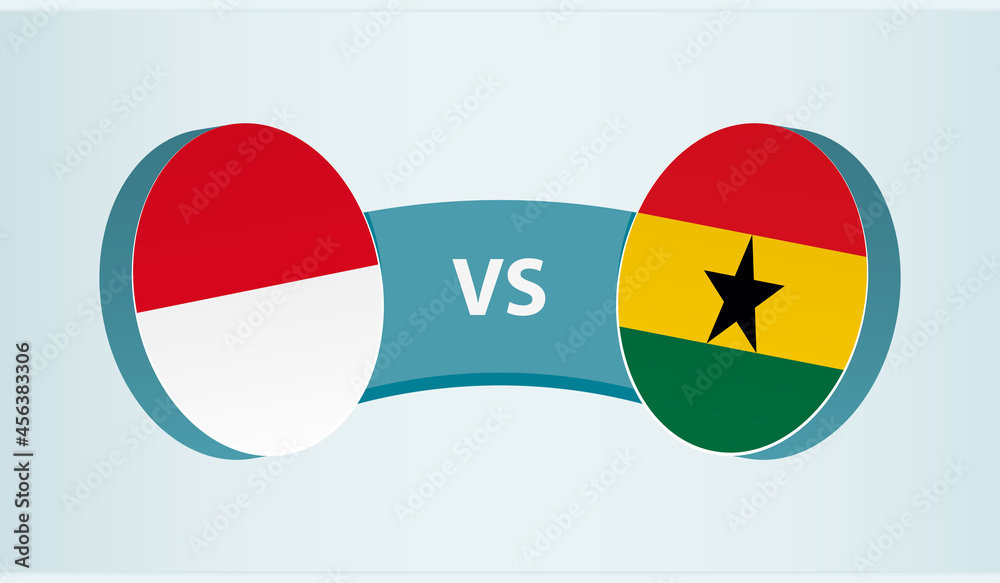 Monaco versus Ghana, team sports competition concept. Monaco versus Ghana, team sports competition concept.