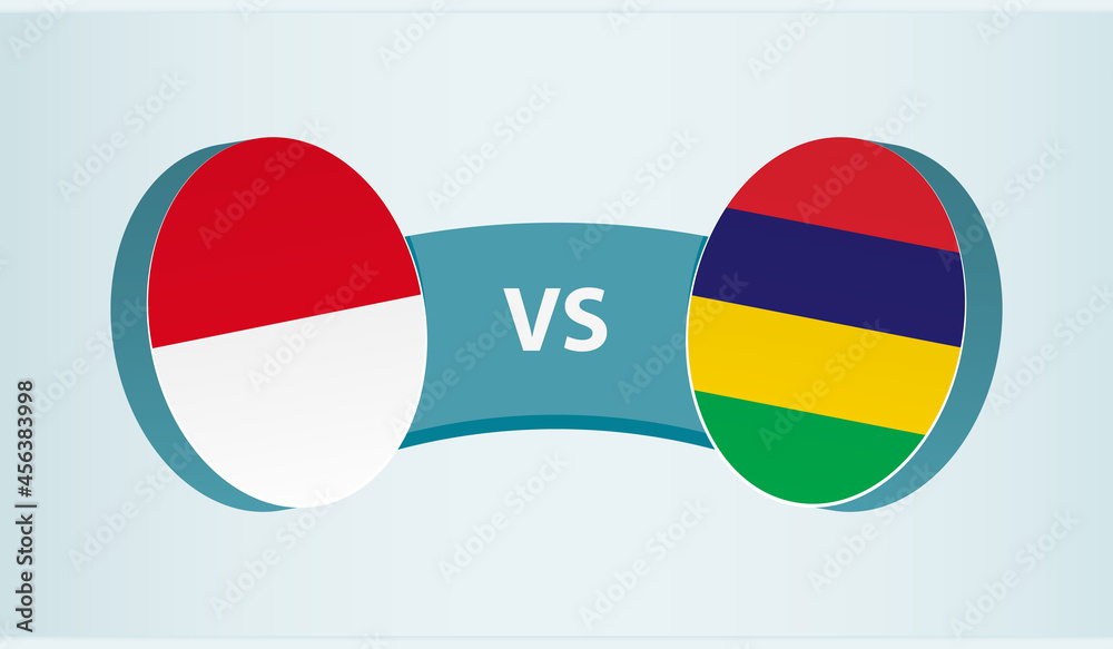 Monaco versus Mauritius, team sports competition concept. Monaco versus Mauritius, team sports competition concept.