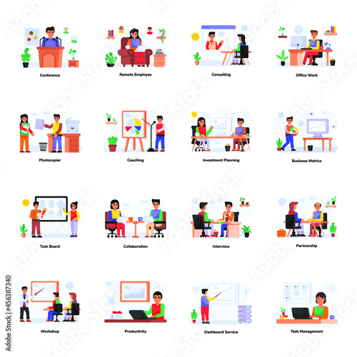 Flat Illustrations of Business Communication