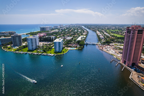 Aerial Drone of Lake Boca Raton Florida  photo