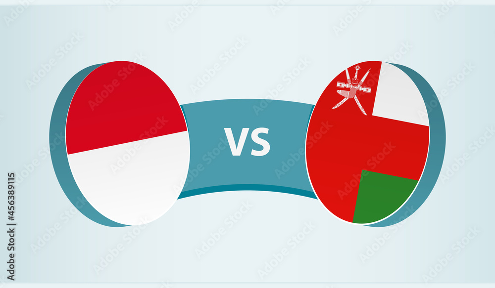 Monaco versus Oman, team sports competition concept. Monaco versus Oman, team sports competition concept.