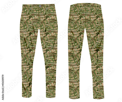 Military pattern pants. vector illustration