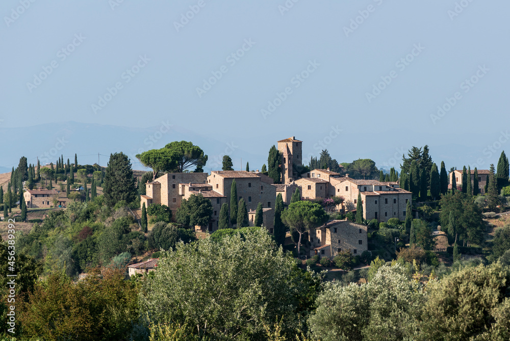 The landscapes of Tuscany with their typical architecture, agricultural use and widespread hills.