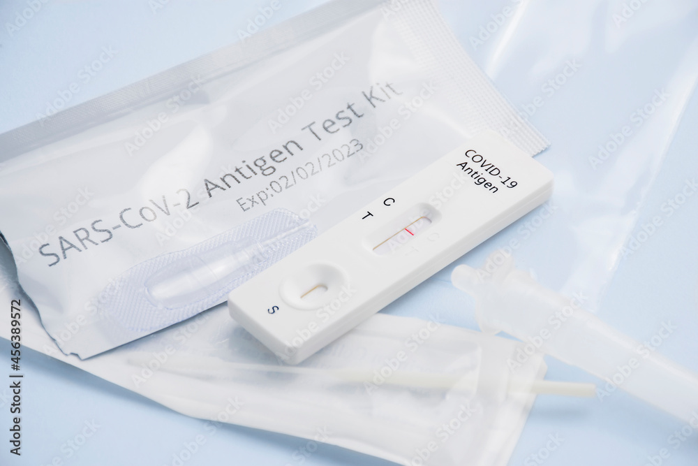 Covid-19 negative test result with SARS CoV-2 Rapid antigen test kit (ATK),Coronavirus infectious protective concept