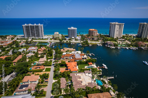 Aerial Drone of Lake Boca Raton Florida  © Jin