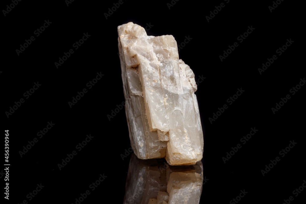 Macro mineral stone Moonstone a black background Macro mineral stone Moonstone a black background