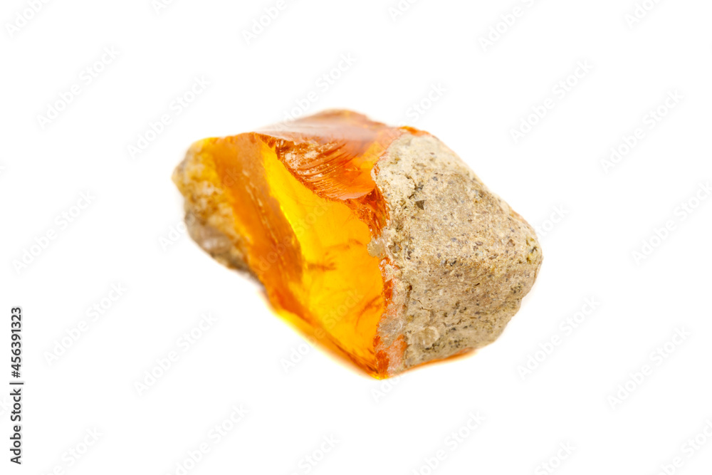 Macro Opal mineral stone in rock on white background Macro Opal mineral stone in rock on white background
