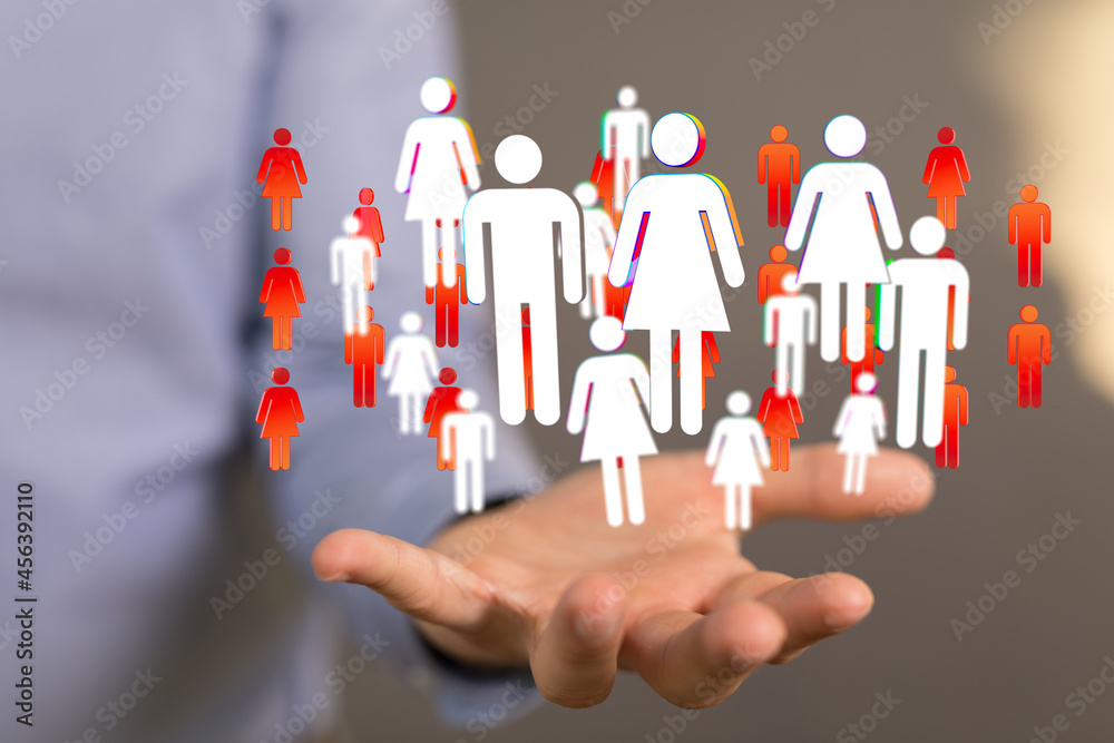 Businessman using data network with his fingers Businessman using data network with his fingers
