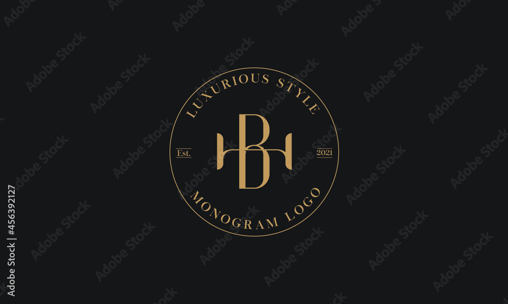 Alphabet HB or NB abstract monogram vector logo template