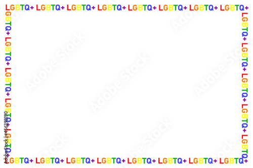 frame with LGBTQ+ Pattern background.Lesbians and gays community .