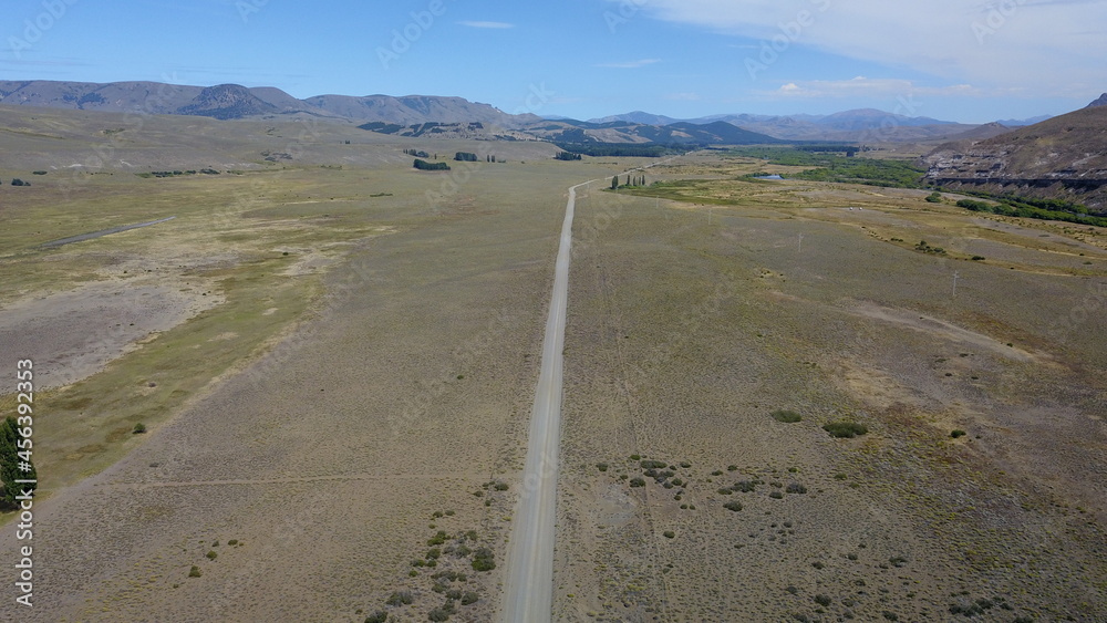 Patagonian landscapes with rivers, roads, woods and farms (D-log profile)