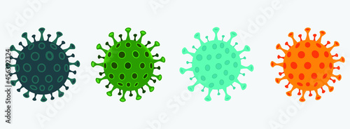set of corona virus ,colorful corona virus vector 