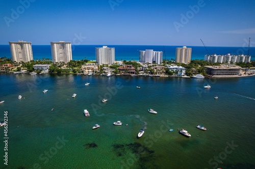 Aerial Drone of Lake Boca Raton Florida 