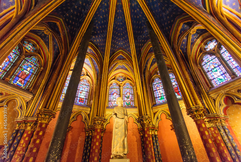 Interior of the Sainte Chapelle, Ile de la Cite in Paris, France, Europe