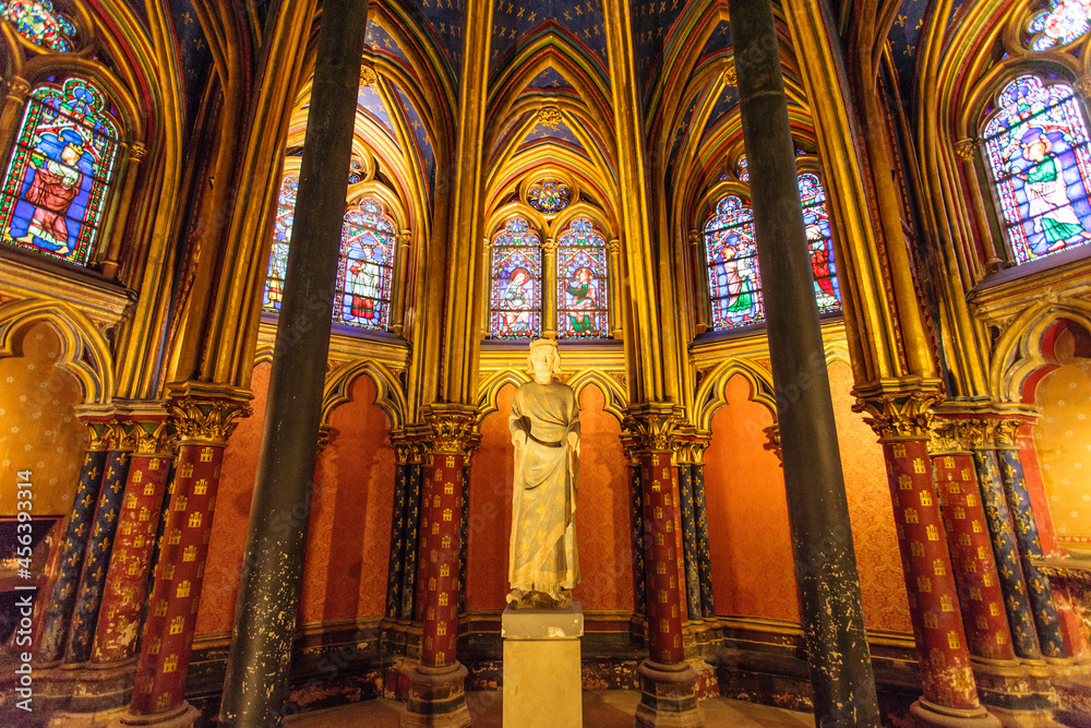 Interior of the Sainte Chapelle, Ile de la Cite in Paris, France, Europe