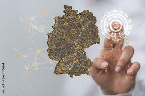 Abstract of germany map net...