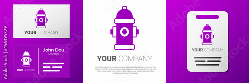 Logotype Fire hydrant icon isolated on white background. Logo design template element. Vector