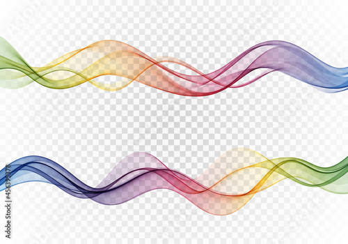 Abstract flow of colored waves .Vector background wave color spectrum Set