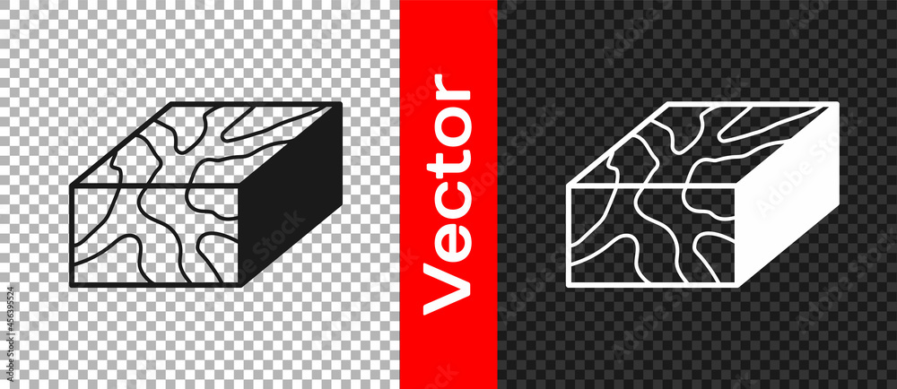 Fototapeta premium Black Wooden beam icon isolated on transparent background. Lumber beam plank. Vector