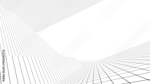Architecture geometric graphic of design 3d render
