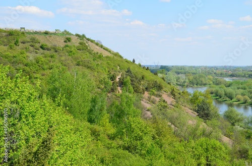 Góry Pieprzowe, Wisła,  rzeka, krajobraz, górka, niebo, drzew, góra, szlak, lato, drzew, chmura, piach, góra, pustynia, Sandomierz, Polska, 