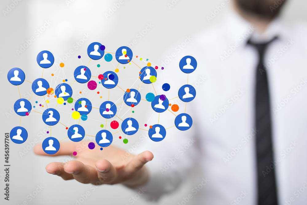 Digital technology background. Network connection dots and lines.