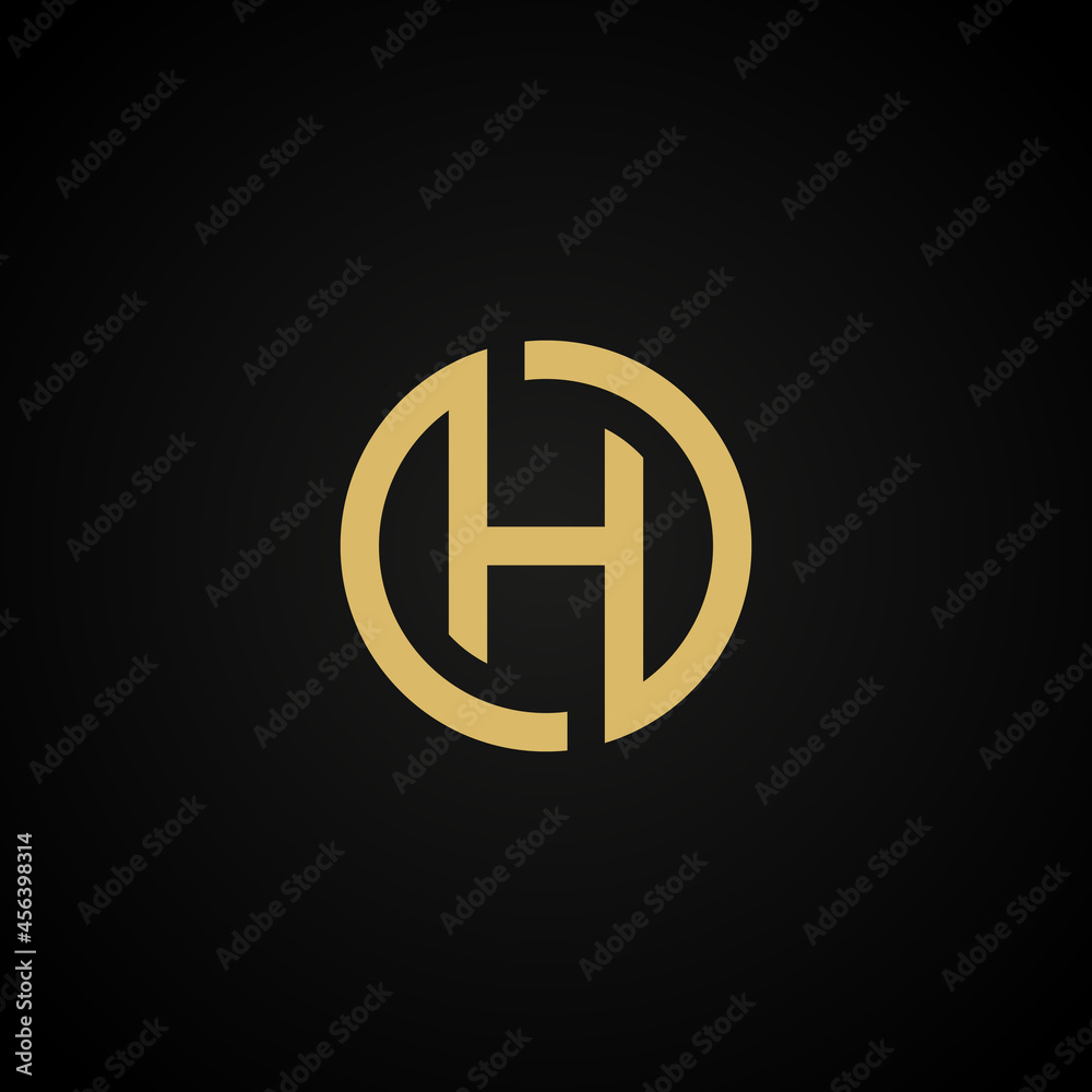 Gold H logo decorative abstract circle initial letter luxury logo template for brand identity company vector graphic design Gold H logo decorative abstract circle initial letter luxury logo template for brand identity company vector graphic design