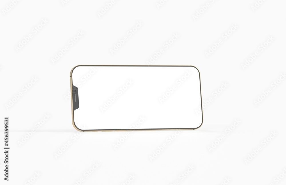 Smartphone frameless blank screen mockup template 3d