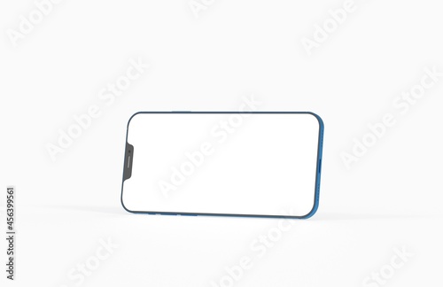Smartphone frameless blank screen mockup template 3d