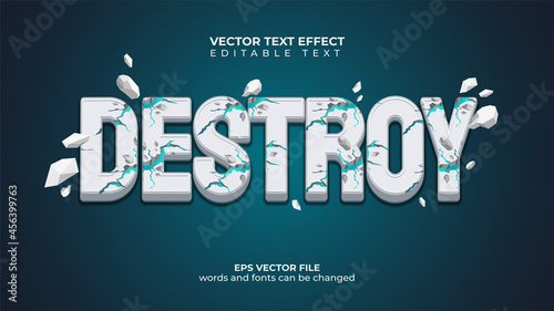vector text effect. the concept of cracking and scattering. eps file