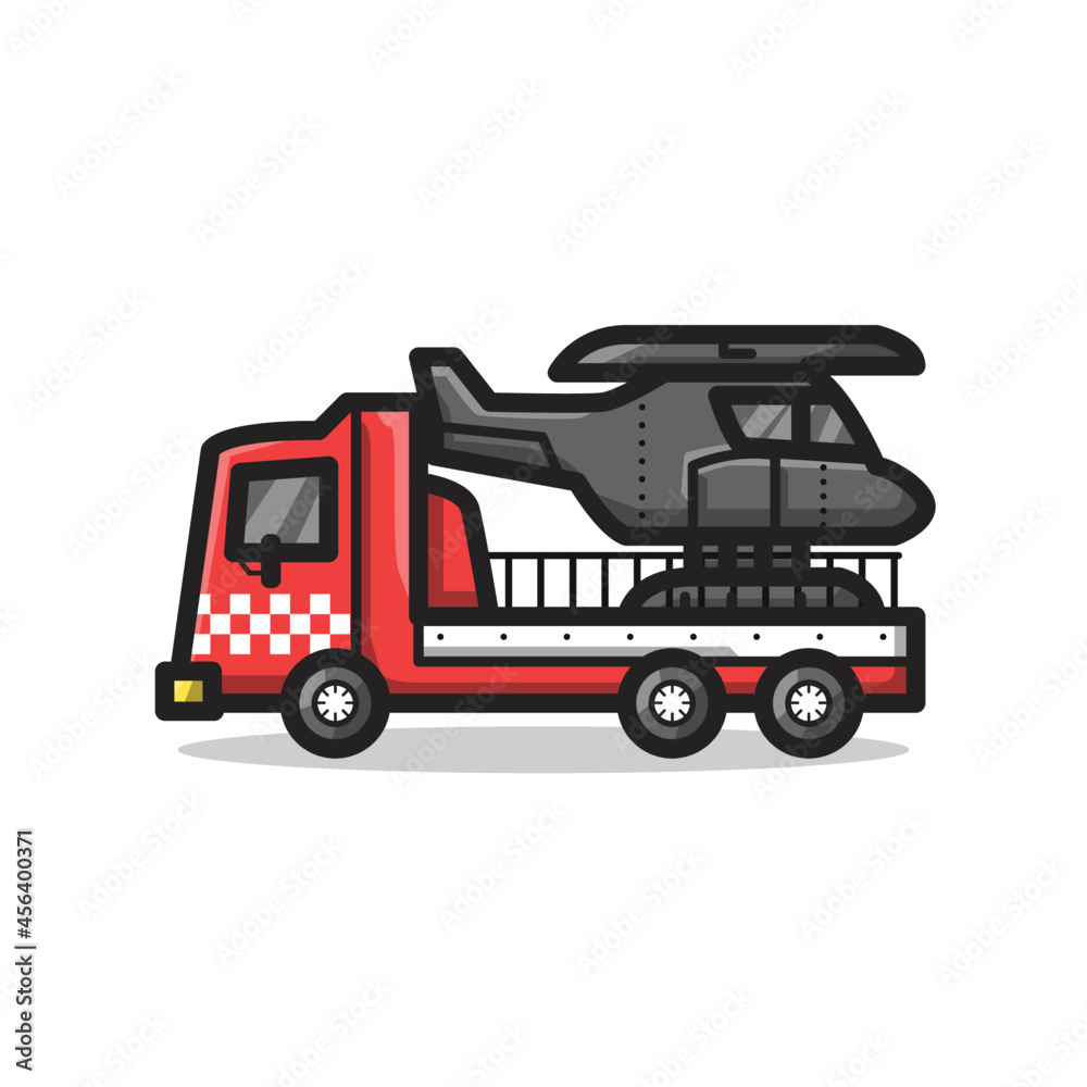 Fire Rescue Department Vehicle Illustration in Line Art Cartoon Style Fire Rescue Department Vehicle Illustration in Line Art Cartoon Style