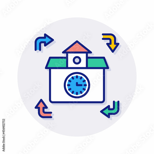 Flexible Work House icon in vector. Logotype