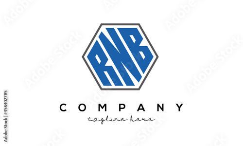 letters RNB creative polygon logo victor template	

