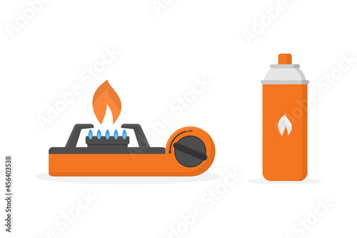 Portable stove flat design vector illustration