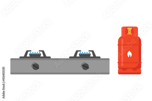 Gas stove flat design vector illustration