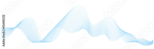 background with abstract vector blue colored sound wave lines 