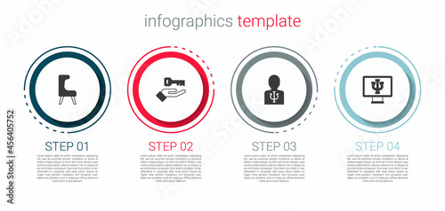 Set Armchair, Solution to the problem, Psychology, Psi and Psychologist online. Business infographic template. Vector