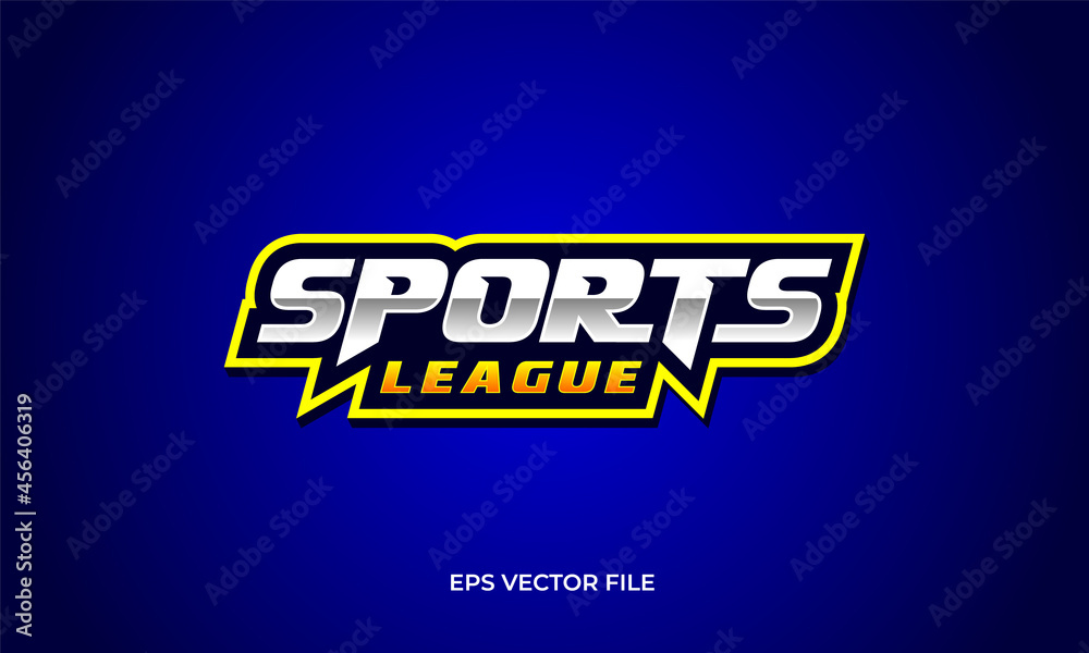 Obraz premium Silver Metallic Sports League Wordmark Text Creative Logo Design Inspiration