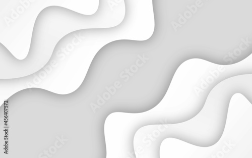 white abstract wave background template with papercut style, modern wallpaper texture and 3d realistic design use for ads banner and advertising print design vector