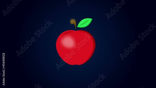 The Apple with magic effect animation like a fairy tail or dreams.