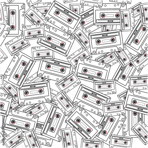 cassette pattern with background retro vintage design