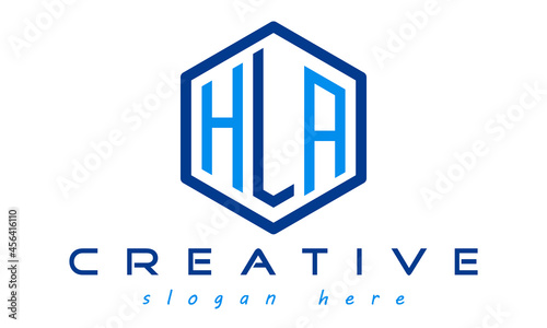 polygon letters logo, letters HLA modern unique minimalist brand identity creative logo design, vector template
