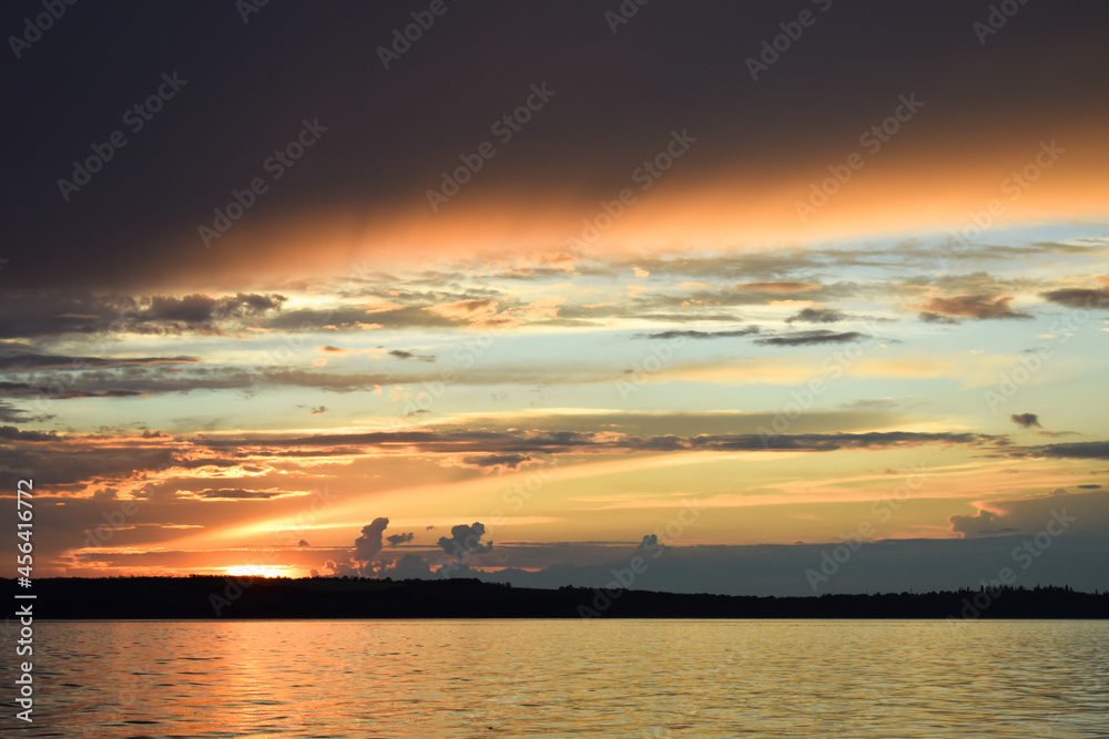 Clouds lit by the evening sun