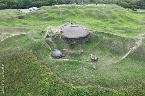 Verdun, France: Vue aérienne du Fort de Vaux - Bataille de Verdun première guerre mondiale - Région  Lorraine, Septembre 2021.