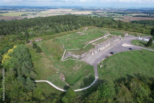 Verdun, France: Vue aérienne du Fort de Vaux - Bataille de Verdun première guerre mondiale - Région  Lorraine, Septembre 2021. photo