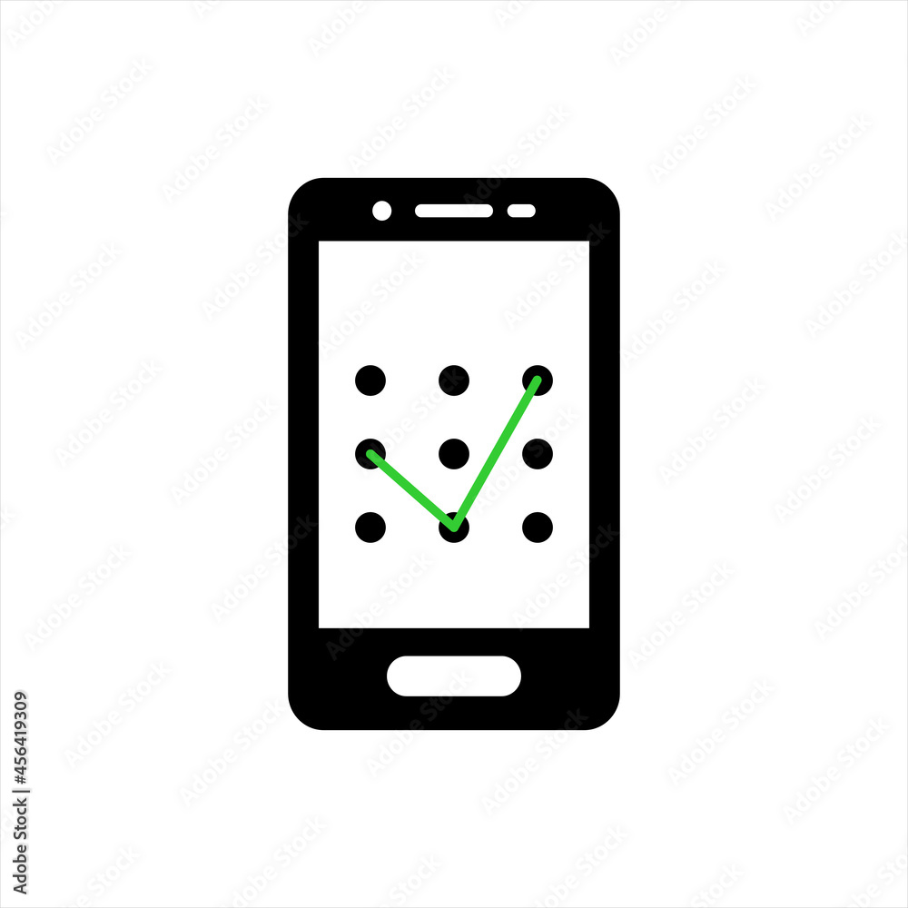 Vector mobile phone icon. Icons cell phone and unlock pattern. Illustration of telephone and mobile phone symbol Vector mobile phone icon. Icons cell phone and unlock pattern. Illustration of telephone and mobile phone symbol
