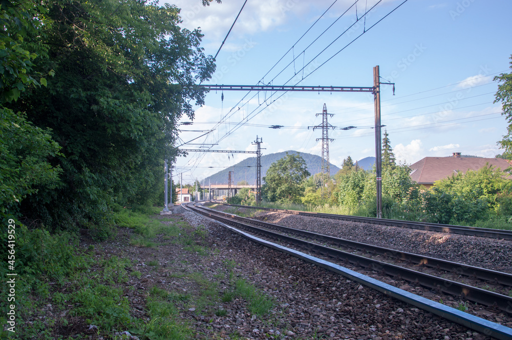 Railway tracks near Zilina, Slovakia, Europe. Railway tracks near Zilina, Slovakia, Europe.