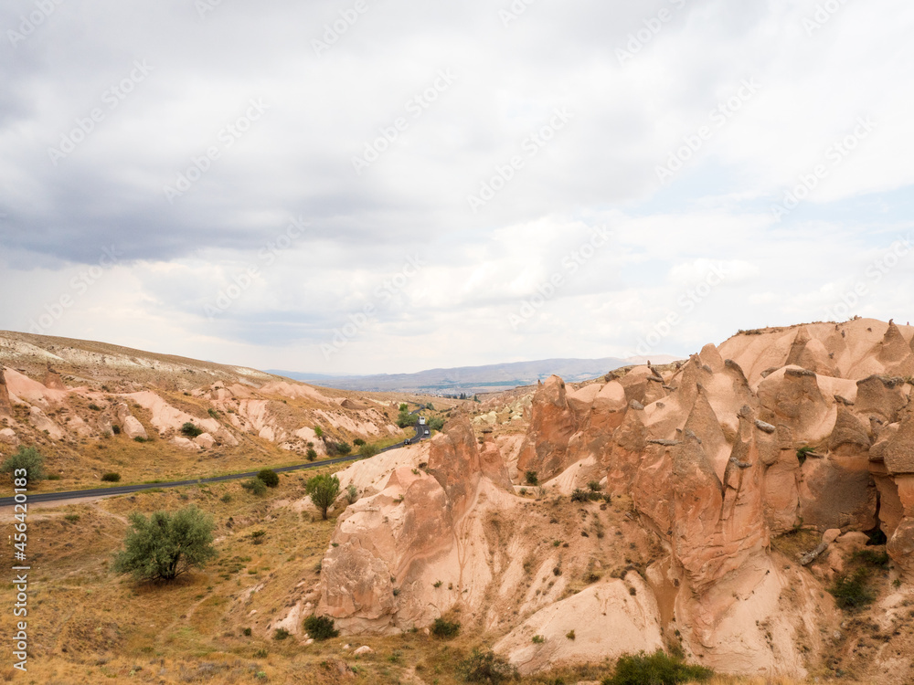 View of a beautiful valley in Cappadocia View of a beautiful valley in Cappadocia