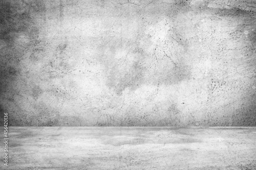 Empty gray concrete floor studio room background